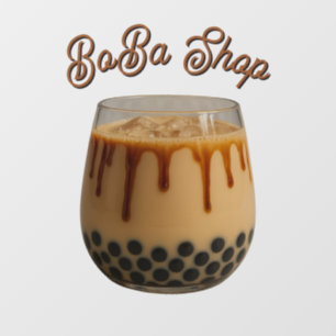 Autocollant Pour Fenêtre Thé aux bulles mignon, thé boba