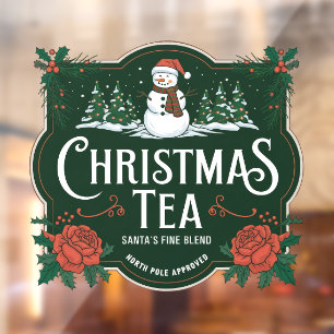 Autocollant Pour Fenêtre Thé de Noël Père Noël mélange fin