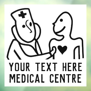 Autocollant Pour Fenêtre Thème de santé cardiovasculaire du Centre Médicale