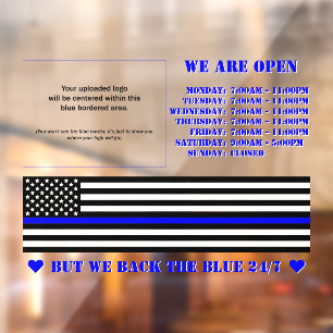 Autocollant Pour Fenêtre [Thin Blue Line] Soutenez les entreprises Bleues