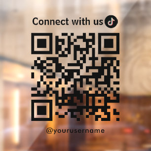 Autocollant Pour Fenêtre Tiktok Se Connecter Avec Nous Qr Code Moderne Mini
