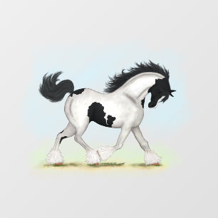 Autocollant Pour Fenêtre Tobiano Gypsy Vanner Horse Decal