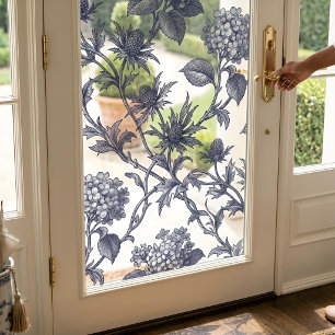 Autocollant Pour Fenêtre Toile Botanique Hydrangea & Holly de Mer