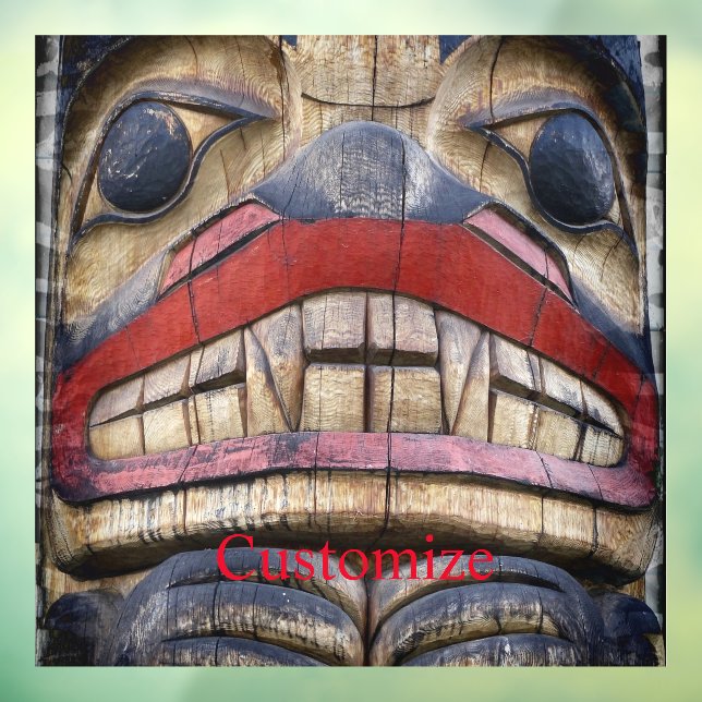 Autocollant Pour Fenêtre Tonnerre à visage totem (Feuille 3)