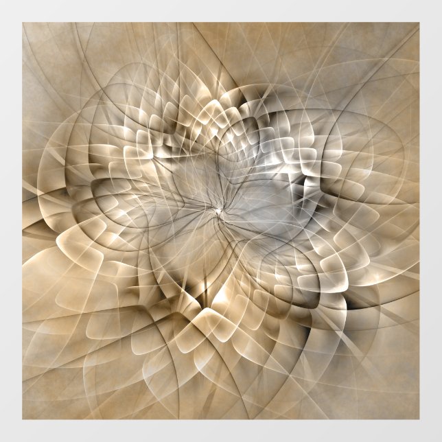 Autocollant Pour Fenêtre Tons Terre Abstrait Art fractal moderne Texture (Feuille)