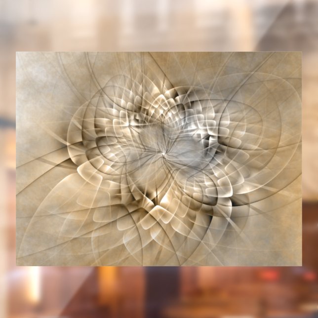 Autocollant Pour Fenêtre Tons Terre Abstrait Art fractal moderne Texture (Feuille 2)