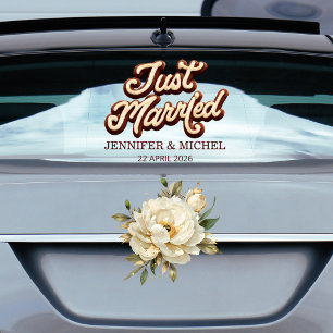Autocollant Pour Fenêtre Tout juste mariés voiture de mariage élégante écr
