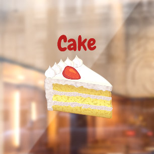 Autocollant Pour Fenêtre Tranche de gâteau avec nom personnalisé, entrepris