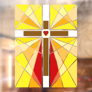 Autocollant Pour Fenêtre Traversée de Christ lignes transparentes Clou de f