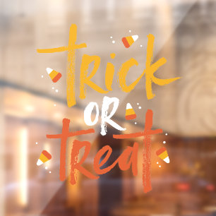 Autocollant Pour Fenêtre Trick or Treat Candy Corn Halloween Personnalisé