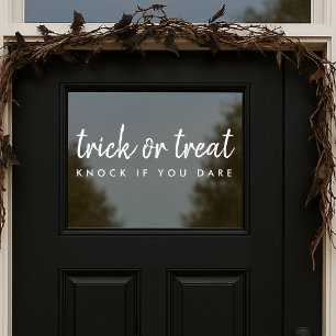 Autocollant Pour Fenêtre Tricoter ou traiter   Porte d'Halloween moderne