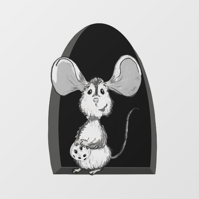 Autocollant Pour Fenêtre Trou de la souris avec cookie (Feuille)