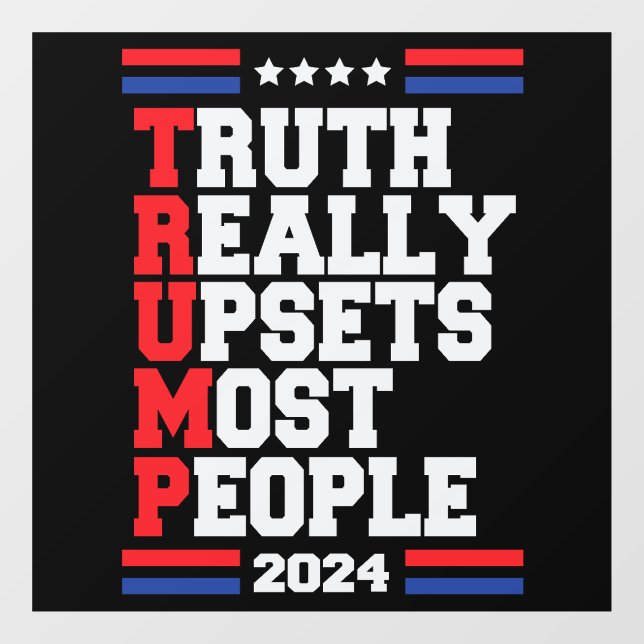 Autocollant Pour Fenêtre Trump 2024 (Feuille)
