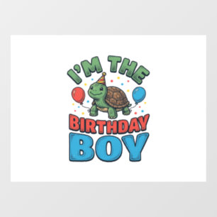 Autocollant Pour Fenêtre Turtle garçon d'anniversaire conception de chemise