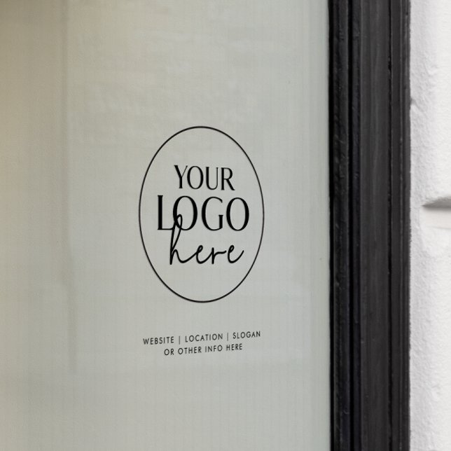 Autocollant Pour Fenêtre Typographie chic Logo personnalisé transparent de  (Créateur téléchargé)