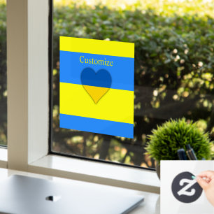 Autocollant Pour Fenêtre Ukraine Drapeau bleu jaune Thunder_Cove 