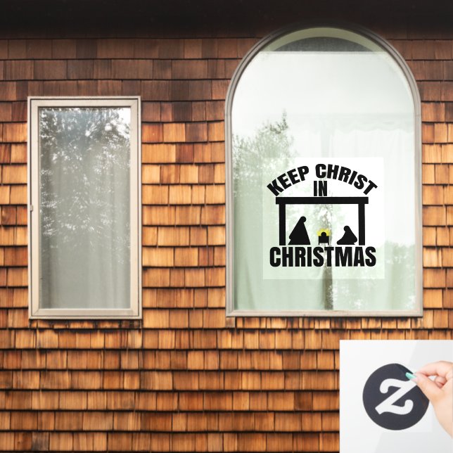AUTOCOLLANT POUR FENÊTRE UN CHRIST DE CONSERVATION SIMPLE À NOËL (Fenêtre d'accueil)