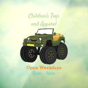 Autocollant Pour Fenêtre Un Green Monster truck