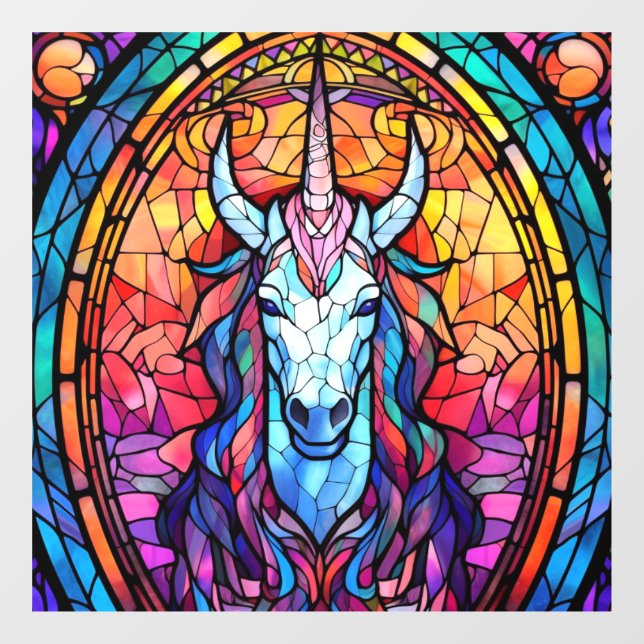 Autocollant Pour Fenêtre Unicorne en verre tendu (Feuille)