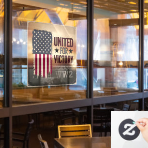 Autocollant Pour Fenêtre United For Victory 2ÈME GUERRE MONDIALE American F