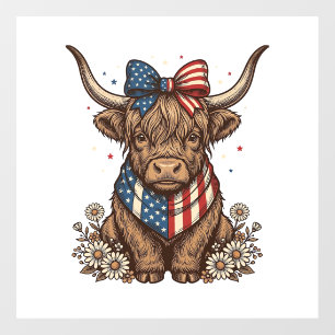 Autocollant Pour Fenêtre Vache écossaise patriotique vintage