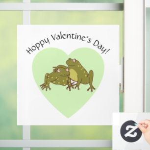 Autocollant Pour Fenêtre Valentines Jour Drôle Mignonne Grenouille-Cochon E