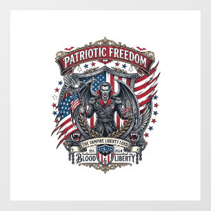 Autocollant Pour Fenêtre Vampire Patriotique Liberté Seigneur Horreur Monst
