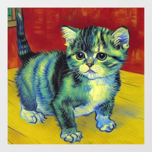 Autocollant Pour Fenêtre Van Gogh Tabby Cat