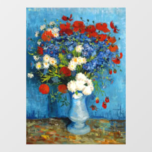 Autocollant Pour Fenêtre Van Gogh Vase avec Cornflowers et Poppies