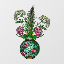 Vase et fleurs Art Nouveau
