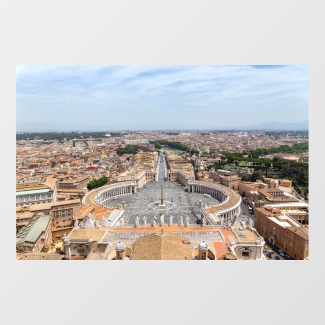 Autocollant Pour Fenêtre Vatican, Italie : Vue aérienne Carré de Saint-Pier (Feuille)
