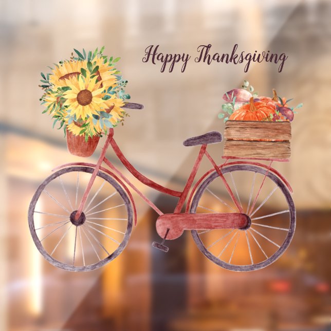 Autocollant Pour Fenêtre Vélo bon thanksgiving (Feuille 2)
