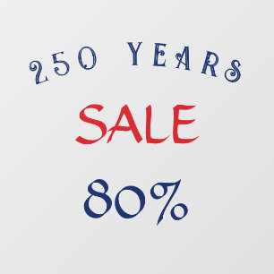 Autocollant Pour Fenêtre vente 250 ans États-Unis 