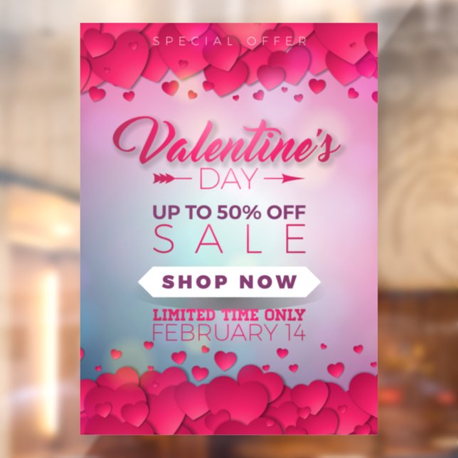 Autocollant Pour Fenêtre Vente d'affaires pour la Saint Valentin (Feuille 2)