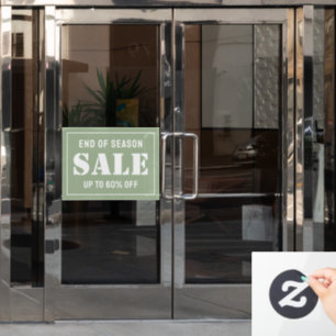 Autocollant Pour Fenêtre Vente de magasin vert pastel moderne personnalisé
