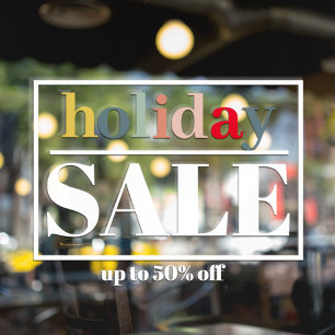 Autocollant Pour Fenêtre Vente de vacances de vitrine de magasin moderne