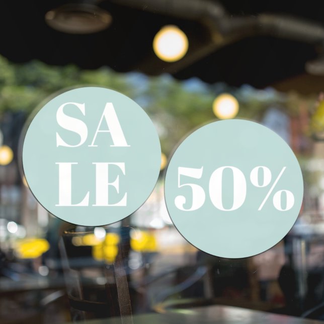 Autocollant Pour Fenêtre Vente de vitrine de magasin moderne Pastel Mint (Créateur téléchargé)