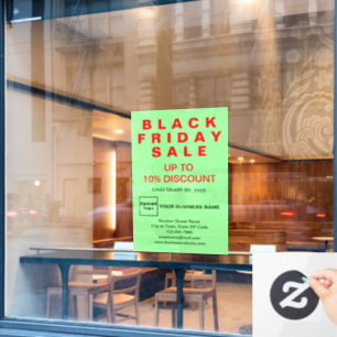 Autocollant Pour Fenêtre Vente du Vendredi Noir Entreprise Vert Clair