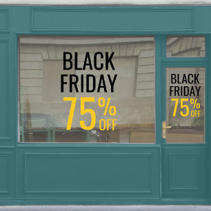 Autocollant Pour Fenêtre Vente en magasin Black Friday Affaires Noir et Jau
