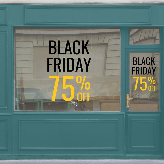 Autocollant Pour Fenêtre Vente en magasin Black Friday Affaires Noir et Jau (Créateur téléchargé)