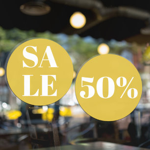Autocollant Pour Fenêtre Vente Jaune de Fenêtre de Magasin Moderne