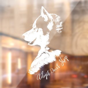 Autocollant Pour Fenêtre Vêtement de chien Husky Décal Husky Chien Chien Ch