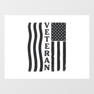 Autocollant Pour Fenêtre Veteran Drapeau Américain Vintage Vector Design de