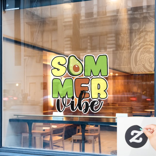 Autocollant Pour Fenêtre Vibes d'été Avocado (Fenêtre de café)
