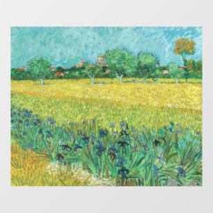 Autocollant Pour Fenêtre Vincent van Gogh - Champ avec Iris près d'Arles