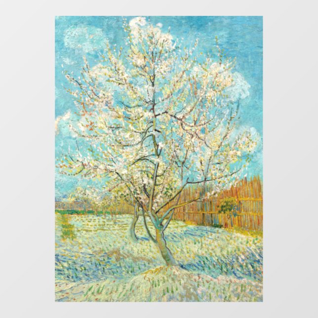 Autocollant Pour Fenêtre Vincent van Gogh - Poche rose en fleurs (Feuille)