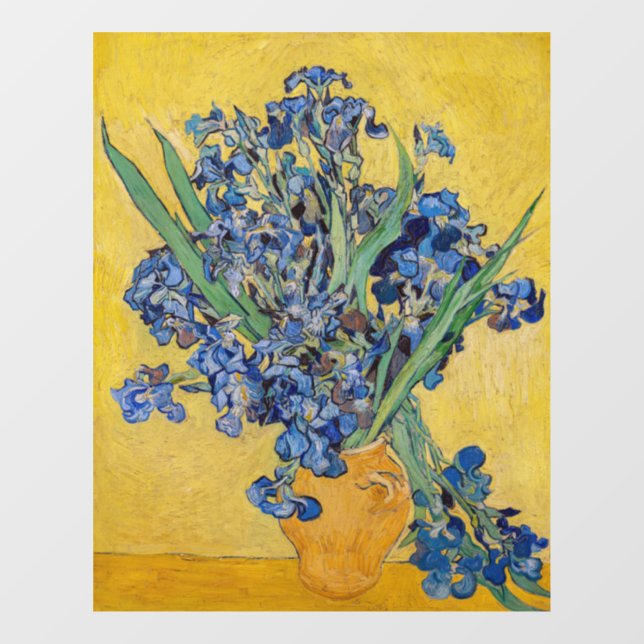 Autocollant Pour Fenêtre Vincent van Gogh - Vase avec Irises (Feuille)
