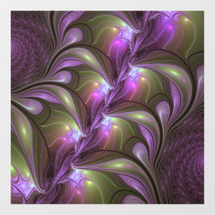 Autocollant Pour Fenêtre Violet Abstrait violet violet kaki fractal