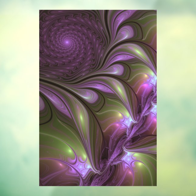 Autocollant Pour Fenêtre Violet Abstrait violet violet kaki fractal (Feuille 3)
