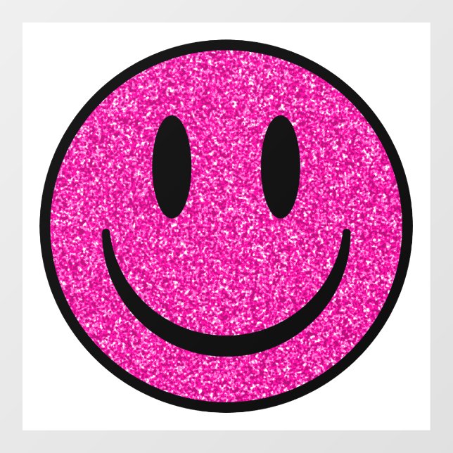 Autocollant Pour Fenêtre Visage de sourire rose Parties scintillant (Feuille)